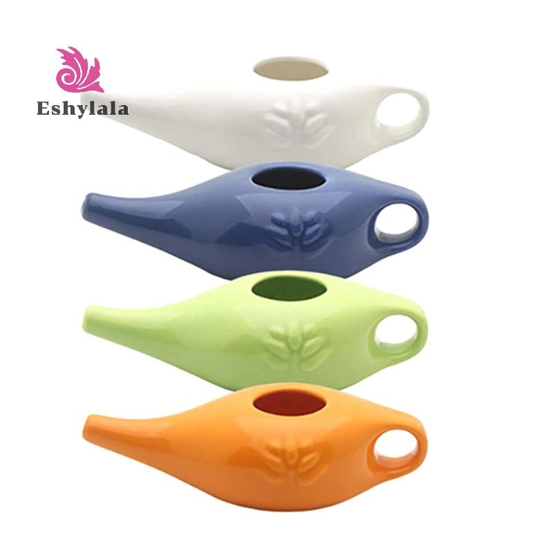 Bộ dụng cụ rửa mũi 250ml gốm Neti Pot cho xoang, viêm mũi dị ứng, Yoga Detox Rinse [MỚI]