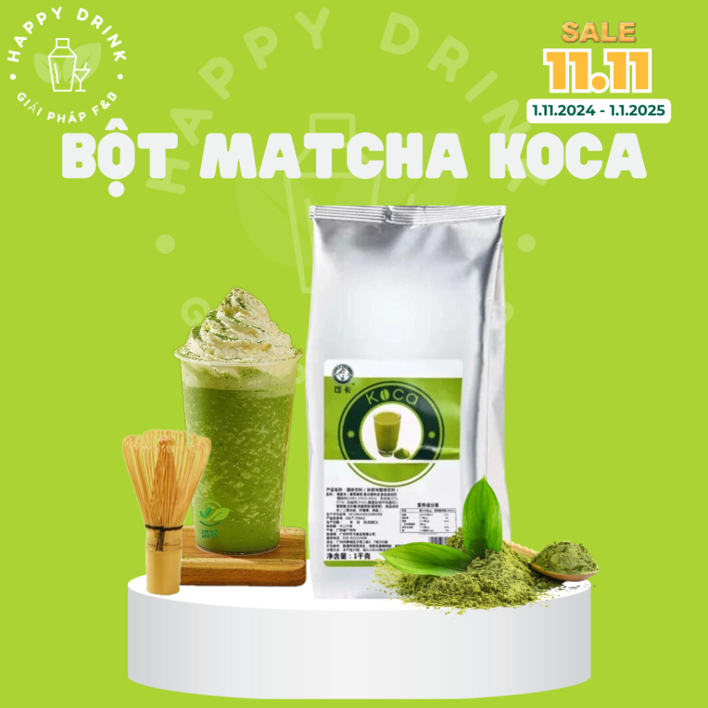 Bột matcha Koca, Bột matcha sữa túi 1kg dễ tan, màu đẹp chuyên dùng pha ...