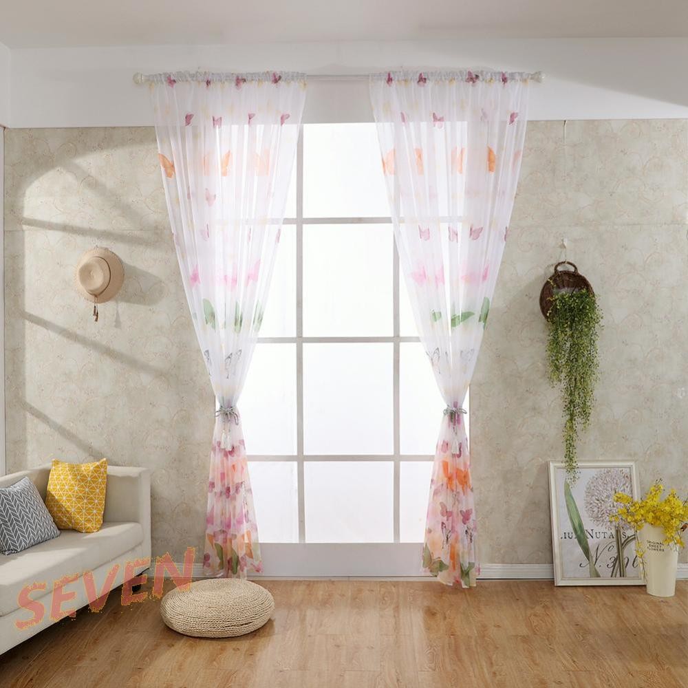 In Rèm gạc vách ngăn vải tuyn Sheer Drape Porch cho nhà bếp phòng khách ...