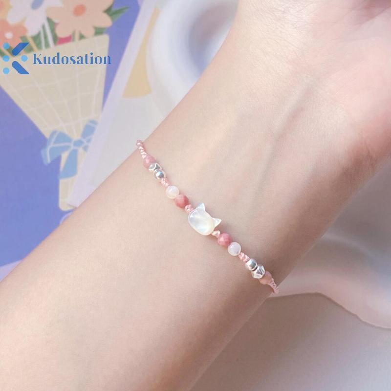 Kudosation Handmade Ngọt Ngào Dễ Thương Vòng Tay Độc Đáo Phong Cách Dây Tay Dành Cho Nữ Đính Hạt Dệt Vòng Tay Trang Sức Cổ Tay Cặp Đôi Quà Tặng
