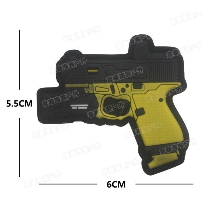 Patch nhựa PVC velcro súng ngắn dán ba lô, nón , quần áo , túi xách _tactical