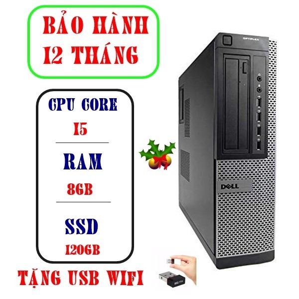 Cây máy tính bộ DELL Optilex 3010/990, Core i5 Ram8GB SSD120GB Tặng USB ...