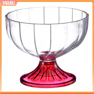 Thai| 300ml Bát Tráng Miệng Trong Suốt Có Thể Tái Sử Dụng Không Thể Phá Vỡ Acrylic Trẻ Em Kem Sữa Lắc Cốc Cho Nhà Bếp