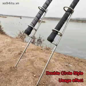 Xoitu Sea Rod Holder Casg Rod Ground Plug 30 / 37 / 47cm Giá đỡ đơn giản Giá đỡ cần câu ngoài trời Vòng tròn đôi Giá đỡ phích cắm mặt đất VN