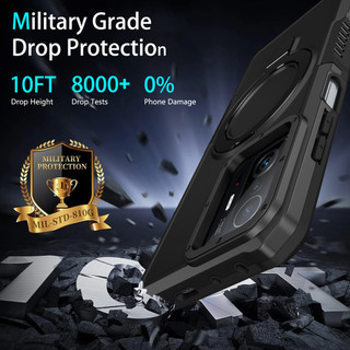 Dành Cho Xiaomi Mi 11T / 11T Pro / 11 Lite 5G NE Ốp điện thoại Có Giá Đỡ Nhẫn PC Cứng Mặt Sau Mềm TPU Edge Quân Sự Cấp Chống Rơi Vỏ Mỏng Chống Sốc
