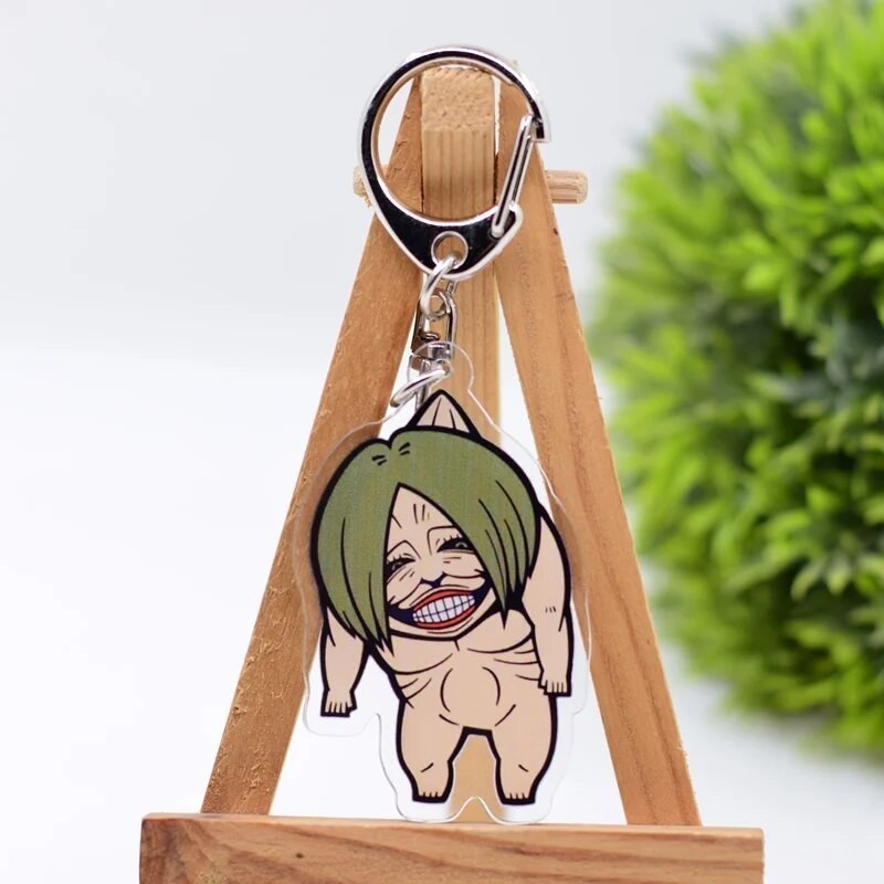 Móc khóa Attack on Titan Erwin Hange LEvi Eren Army Mikasa Jean Sasha 4 Phụ kiện trang trí túi xách Balo