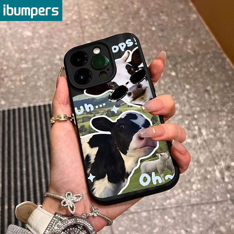 ibumpers Ốp Lưng Iphone đẹp cute bò mẫu Ốp Điện Thoại Nhám Silicon Mềm Ốp Lưng Chống Sốc Sang Chảnh Cho iPhone 15 14 12 13 11 Pro Max IP 7 8 Plus Iphon X XS XR X Max