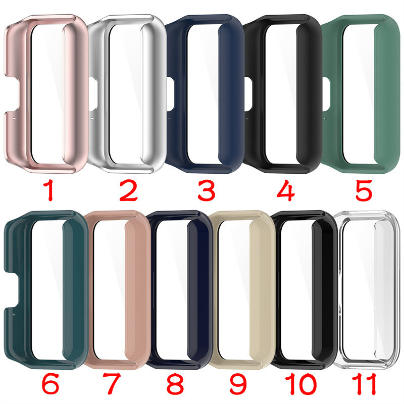 Vỏ ốp PC cứng cho Samsung Galaxy Fit3 SM-R390, nhiều màu sắc, bảo vệ toàn diện kèm kính bảo vệ