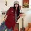 Tianlesiwei American Street College Style Áo Sơ Mi Đa Năng Mùa Hè Retro Waffle Hip-Hop Unisex Phong Cách Áo Sơ Mi Tay Ngắn