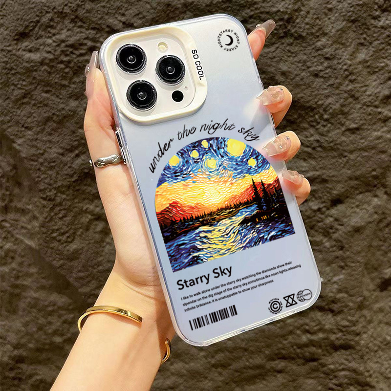 Vỏ Tương Thích Cho Samsung Galaxy S23 Ultra S24 S21 FE S22 Plus S20 Note 20 Ultra Van Gogh Tranh Sơn Dầu Mờ Bìa Cứng
