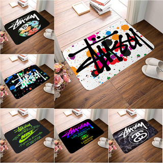 Thảm cửa in Logo Stussy Quà tặng thiết thực cho bạn bè Phòng ngủ Văn phòng Trang trí nhà cửa Thảm trải sàn chống trượt (60x40CM)
