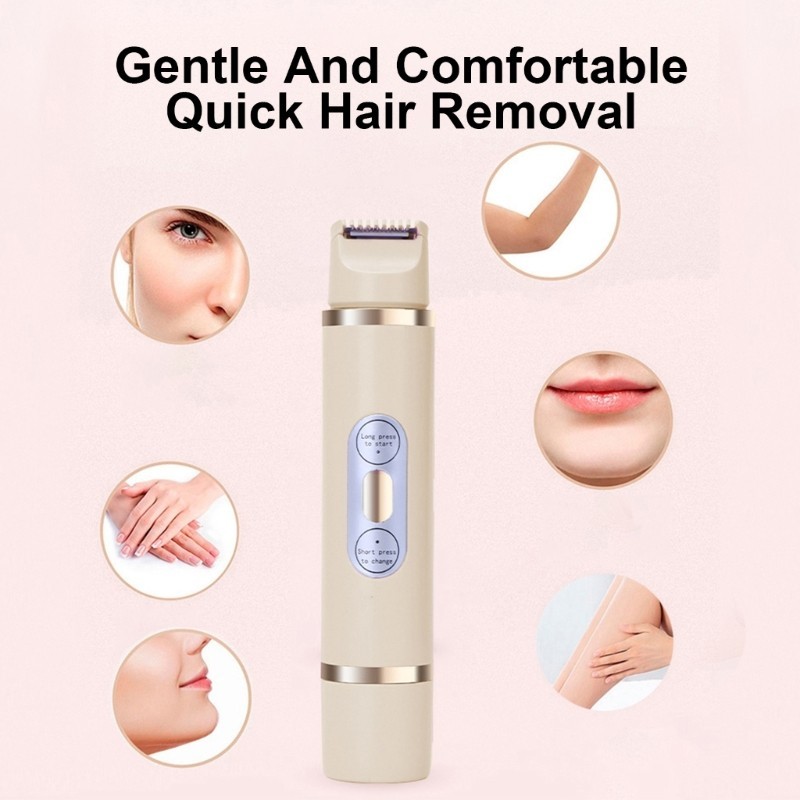 Bang Bikini Tông Đơ Máy Cạo Râu Cho Nữ 2 Trong 1 Ướt Khô Điện Cơ Thể Tông Đơ Cắt Tóc Mặt Tẩy Lông Bikini Cạo Râu Quà Tặng