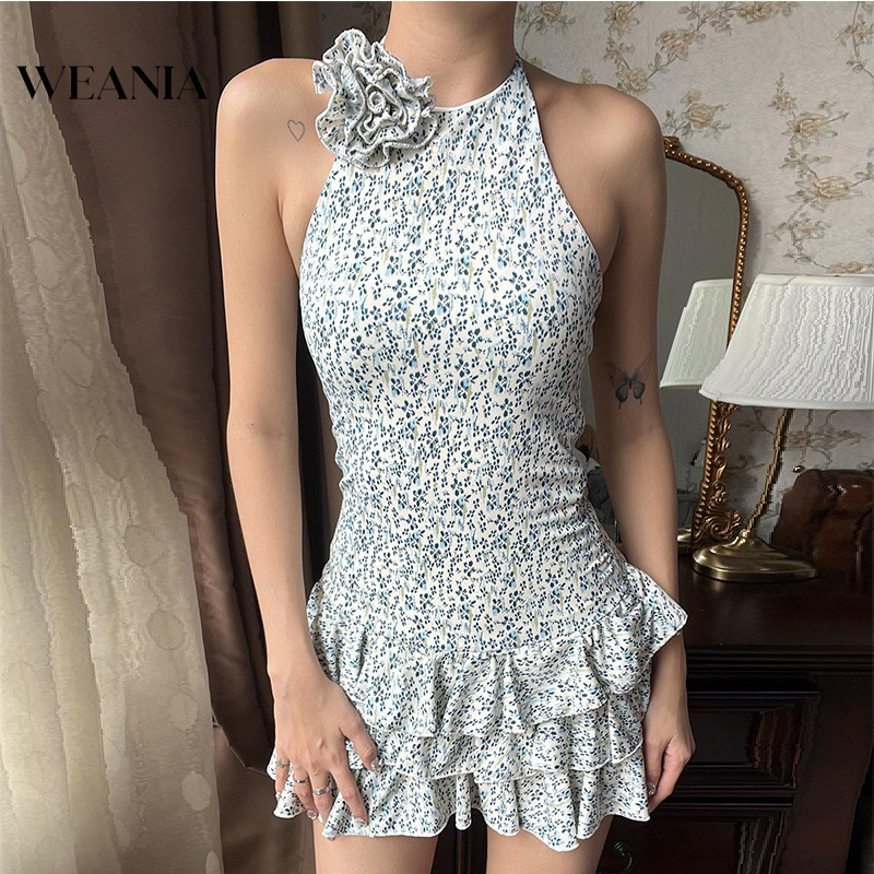 Váy Mini dây in hoa gợi cảm mùa hè WEANIA | Shopee Việt Nam