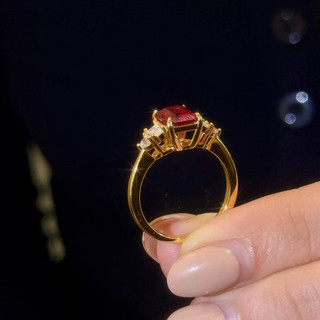Châu Âu Mỹ ins Phong Cách Mới Ruby Công Chúa Vuông Mở Nhẫn Nữ