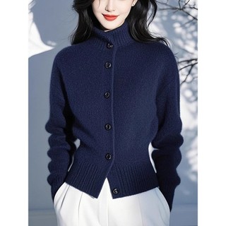 Phong Cách Mới Thu Đông Phong Cách Mới Thời Trang Rời Cổ Rùa Áo Len Cardigan Đan Cao Cấp Rời Lười Áo Khoác Top