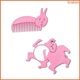 Bộ gương và lược thỏ màu hồng ngộ nghĩnh KRA Phụ kiện Acrylic dễ thương Chất liệu Acrylic