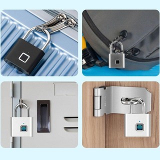Khóa mật khẩu vân tay JKDESIGN, Ổ khóa vân tay thông minh chống nước sạc USB, Ổ khóa thông minh di động chống trộm