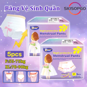 【SKISOPGO】Bộ 5 người Băng vệ sinh dạng quần,chống tràn ban đêm,thấm hút cực nhanh,mềm mại và thoải mái,360 độ