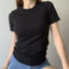 Áo thun nữ bassic cổ tròn tay ngắn ôm body chất vải thun tăm mềm mịn co giãn thoáng mát