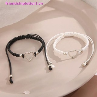 {Fh Fashion} Vòng tay cặp đôi trái tim tình yêu dành cho người yêu Nam Nữ Thủ công bằng tay Dây có thể điều chỉnh Mối quan hệ bạn bè Vòng tay phù hợp Quà tặng trang sức.