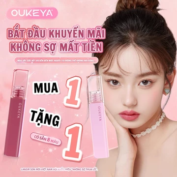(Mua 1 Tặng 1) OUKEYA, Son lì mịn như nhung, Son bùn lì、Chất son mềm mượt, Lên màu bền lâu, Không khô môi son mini lip