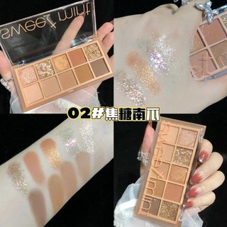Bảng phấn mắt nhũ 10 ô Sweet Mintt SONBT lấp lánh