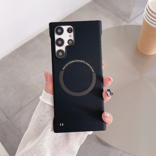 Dành Cho Samsung S25 S24 S23 S22 S21 S20 Ultra Plus Siêu Mỏng Không Khung Da Cảm Giác Sạc Không Dây Ốp Lưng Điện Thoại Samsung S22 Plus Ultra PC K01