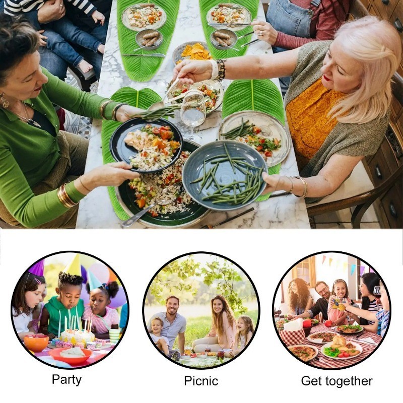 Dành Cho Chủ Đề Bãi Biển Rừng Hawaii - Mô Phỏng Trang Trí Bàn Nhiệt Đới - Thảm Bộ Đồ Ăn Lá Chuối Nhân Tạo - Tấm Lót Lá Cây Cọ Chống Thấm Nước - Đồ Dùng Tiệc Cưới Tại Nhà