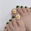 EBINLANDS 24 Chiếc Móng Chân Giả, Làm Móng Tay Đầu Vuông Đầu Vuông Móng Tay, Có Thể Tháo Rời Ngắn Full Cover Press on Nails