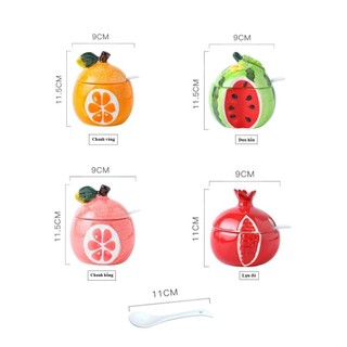 Lọ Đựng Gia Vị Hình Trái Cây DưaHấu Chanh Gốm Sứ Decor ️👑️ Siêu Thị Hoa