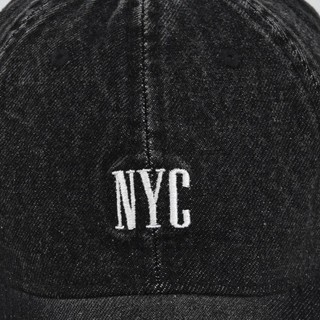Mũ bóng chày thêu NYC, denim vành cong chống nắng