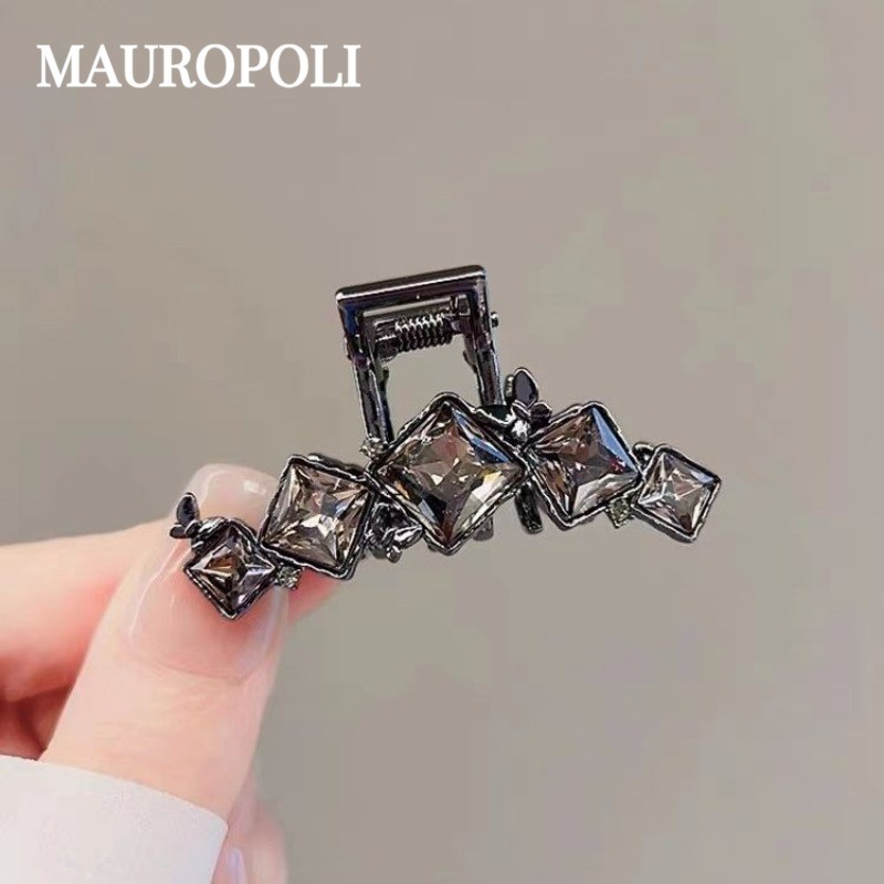 Mauropoli [Sẵn sàng] Kẹp kẹp kim cương giả cao cấp sang trọng nhẹ Hàn Quốc Kẹp tóc nơ sang trọng Kẹp tóc Đầu sau Kẹp cá mập Top Clip