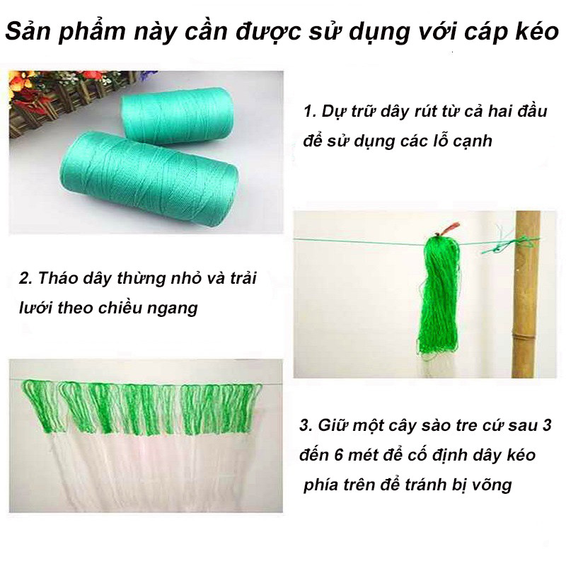 【Kích thước: 2m x 100m】Lưới giàn leo sân vườn- Lưới Trồng Cây，nó có thể được sử dụng để trồng dây leo, dưa chuột, v.v
