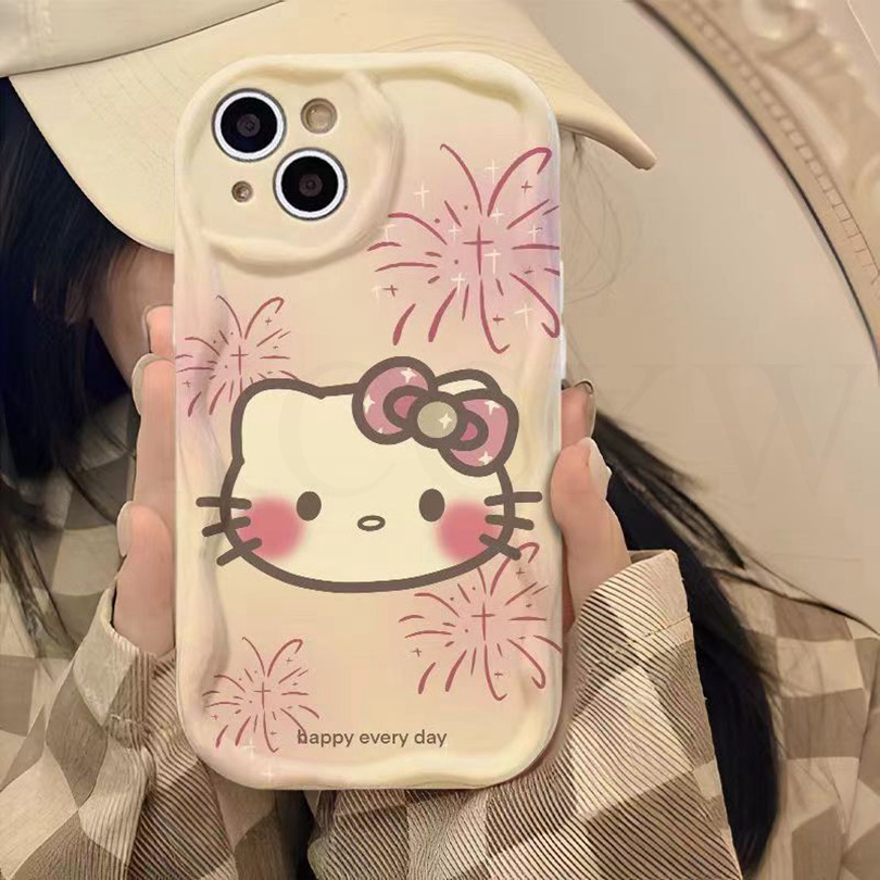 Ốp Điện Thoại Anime Cat Hoạt Hình Dễ Thương Cho Samsung Galaxy A21S A15 A14 A13 A12 A05S A05 A04E A04 A03 A02S A03S Sáng Tạo Mềm 3D Mờ Sóng Cong Cạnh
