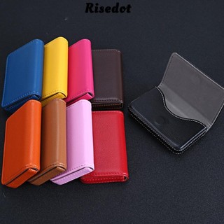 Risedot Hộp đựng danh thiếp, Ví phong cách doanh nhân bằng da PU, Thời trang siêu mỏng chống trộm dung lượng lớn Hộp đựng thẻ tín dụng nam nữ