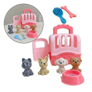 De Giả Vờ Chơi Mini Lồng Chó Đồ Chơi Mô Phỏng Thú Cưng Nuôi Dạy Học Tập Giáo Dục Cô Gái