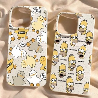 Ốp điện thoại hình chú vịt Simpson hoạt hình thú vị Thích hợp cho iPhone 14plus 15 14 11 12 13 15Pro Max 7 8 Plus XR X XS Max 12pro Ốp điện thoại silicon mềm chống sốc 58QJ