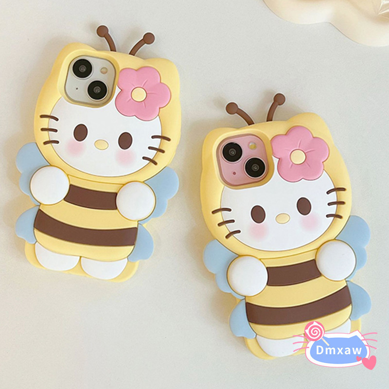 Ốp lưng Hello Kitty cho Xiaomi 14 13 Poco F5 Pro F3 Redmi K70 K60 K50 K40 Pro Note 13 Pro 5G Note 11T 12T Pro Hello Kittys Vỏ điện thoại hình con bướm hoạt hình 3D Vỏ silicon dễ thương