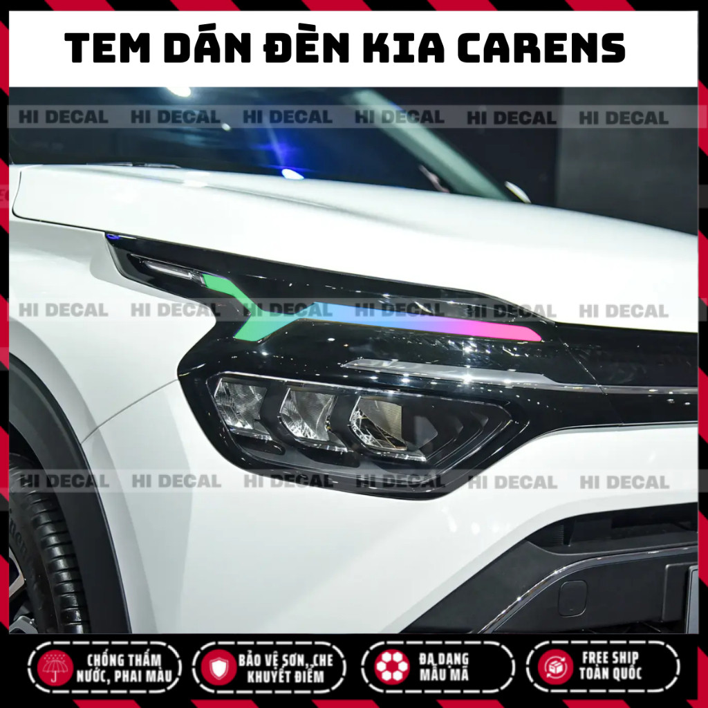 Tem đèn Carens, tem decal dán đèn xe Carens trang trí xe chống nước, bền màu