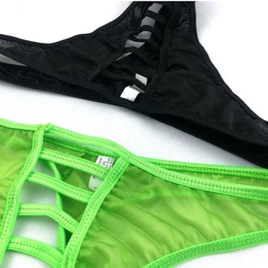 Quần Lót Nam Chất Lượng Cao Lưới Cá Gợi Cảm Quần Đùi Mở Đáy Thông T-Back G-String