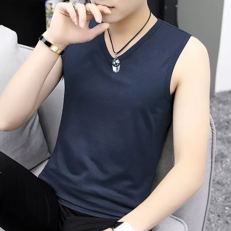 VG Áo Vest Nam Đơn Giản Hợp Thời Trang Thể Thao Thể Dục Màu Trơn Đơn Giản Modal Vải Cotton Hút Mồ Hôi Thoáng Khí Top