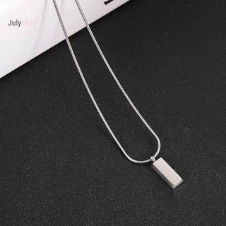 Julyhot Vòng cổ Mặt Hình Học Bằng Titan Màu Bạc Phong Cách Punk Sáng Tạo Dành Cho Nam