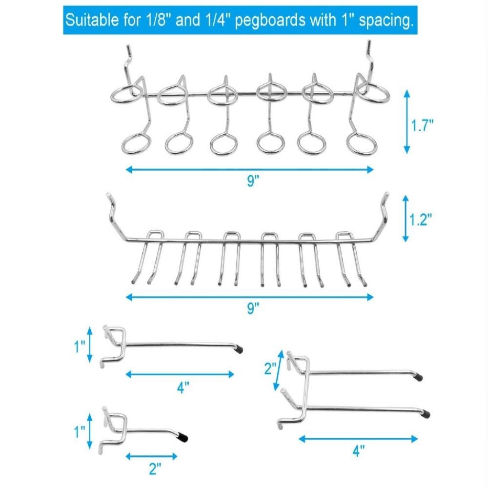 GIÁ RẺ 80 CÁI Móc Pegboard, Bộ lưu trữ các loại kim loại, Thùng đựng dụng cụ
