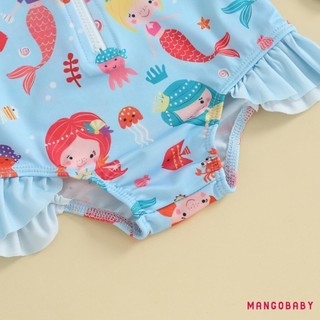 Mg-baby Bé Gái Đồ Bơi Dâu Hoa Nàng Tiên Cá Bikini Có Mũ Đồ Bơi Sơ Sinh Cho Tắm Mùa Hè