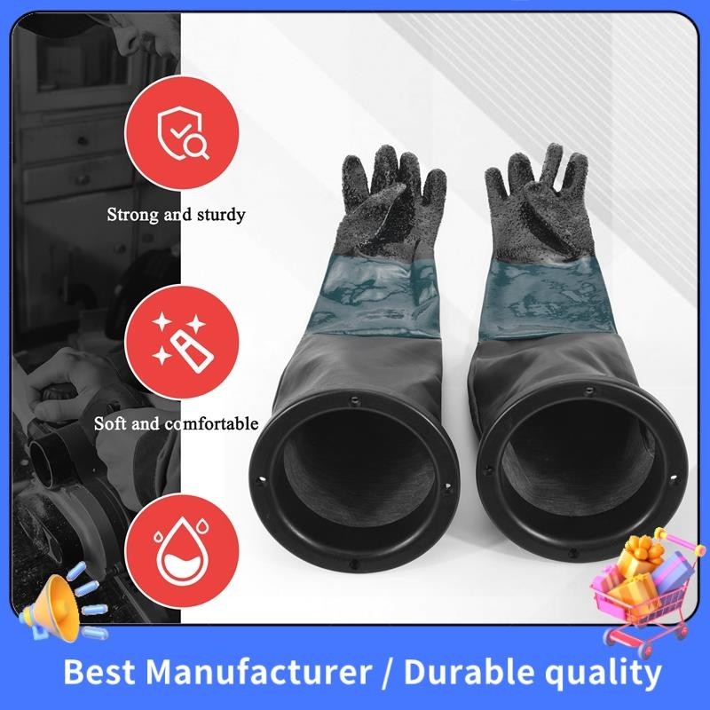 Găng tay phun cát Phụ tùng SandBlaster 60cm có vòng chữ O cho tủ phun cát
