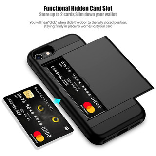 Dành Cho iphone 6 7 8 Plus / SE 2020 / 2022 Ốp Lưng Ví Đựng Thẻ ID Khe Cắm Cửa Trượt Túi Ẩn Chống Trầy Xước Hai Lớp Bảo Vệ Vỏ Cứng TPU Ốp Lưng
