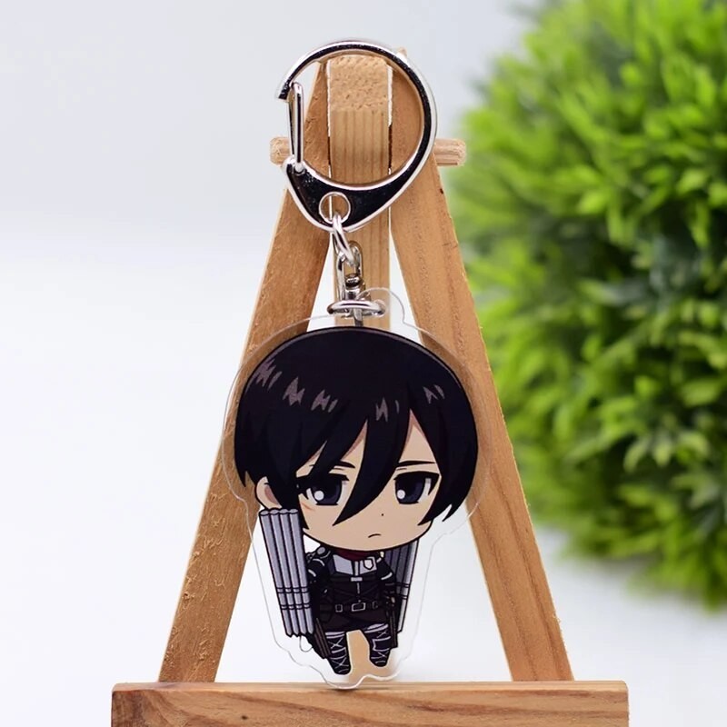 Móc khóa Attack on Titan Erwin Hange LEvi Eren Army Mikasa Jean Sasha 24 Phụ kiện trang trí túi xách Balo