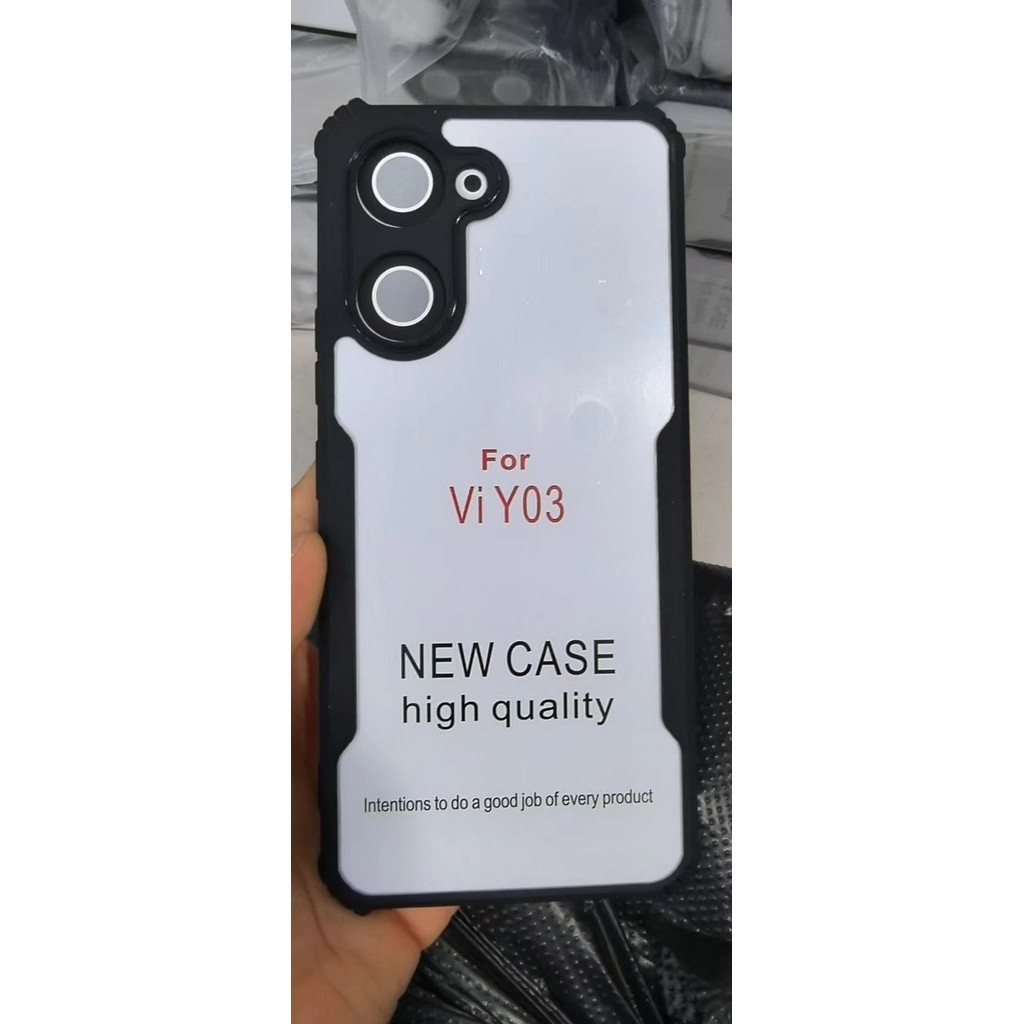 Ốp điện thoại chống sốc 3 trong 1 Vivo Y03 cho Vivo Y02 Y02A Y02T Y2S Y01 Phim mờ bằng gốm + Phim ống kính máy ảnh