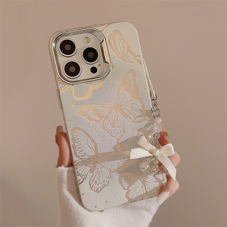 Bướm Xanh Có Mặt Dây Chuyền Ốp Lưng Điện Thoại IPhone 15 15pro Max 13 Mini 14 14pro 14max 12 11 Pro Max IX XR SE2 Plus Bìa Cứng