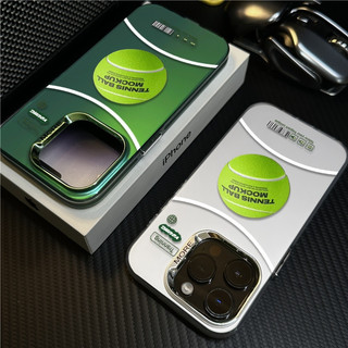 Ốp điện thoại thể thao tennis minh họa mạ điện cho iPhone 16 15 14 13 12 11 Pro Max